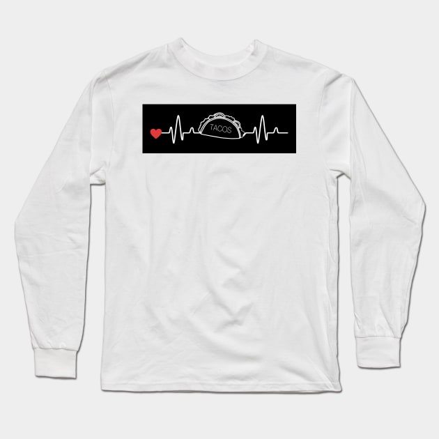 My Heart Beats For Tacos Long Sleeve T-Shirt by Studio50Three